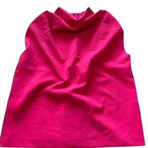 Icone Bright Pink Sleeveless Cowl Neck Blouse Top Size Small